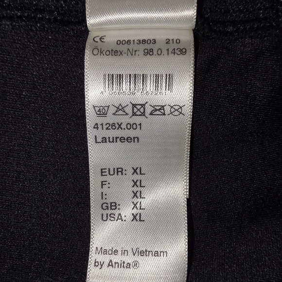 Anita Care mastectomy post surgical bra front zip compression black XL - Picture 5 of 8